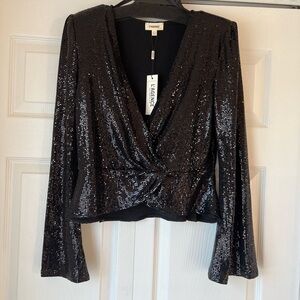 Lagence Katya black sequin top
